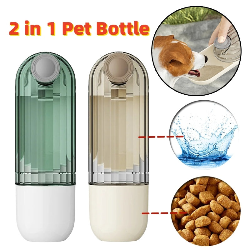 2 In 1 Pet Water Cup Segment Design Green Dog Walking Portable Drinking Cup Dog Feeding Supplies Pet Supplies Dog Walking Water Feeder Pets Products - Tier Vet