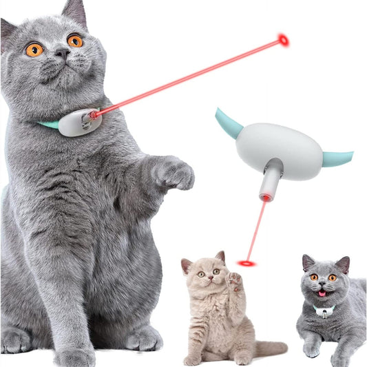 Automatic Cat Toy Smart Laser Teasing Cat Collar Electric USB Charging Kitten Amusing Toys Interactive Training Pet Items - Tier Vet