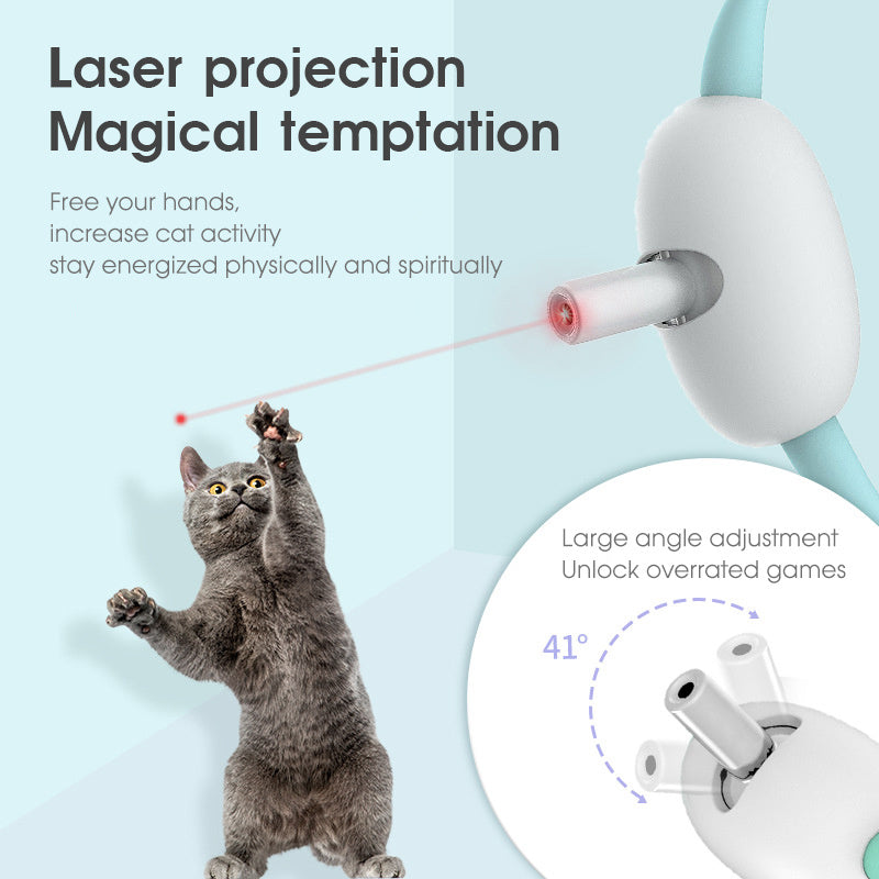 Automatic Cat Toy Smart Laser Teasing Cat Collar Electric USB Charging Kitten Amusing Toys Interactive Training Pet Items - Tier Vet